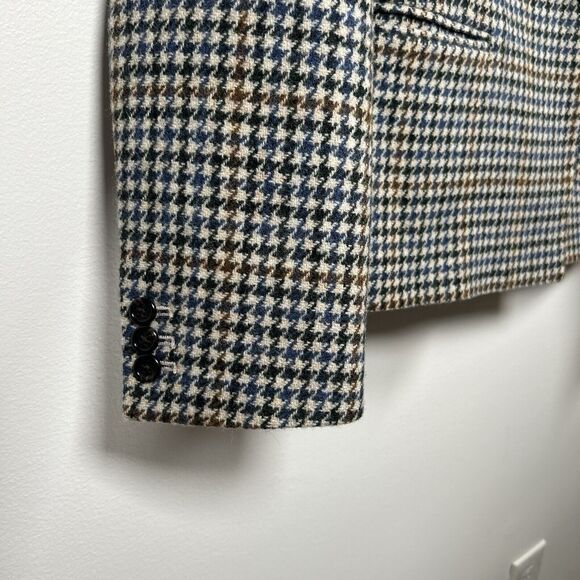 J Crew Dover Houndstooth Check Blazer Jacket Wool Velvet Collar Women’s Size 14 - Picture 4 of 8